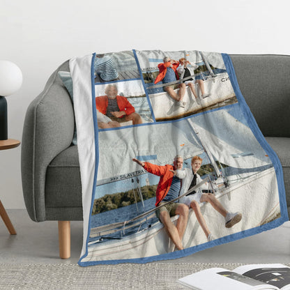 Custom Blanket with Photo， Funny Gifts for Boyfriend,Dad,Mom,Friends,New Year,Birthday