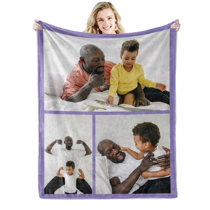 Custom Blanket with Photo， Funny Gifts for Boyfriend,Dad,Mom,Friends,New Year,Birthday