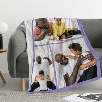 Custom Blanket with Photo， Funny Gifts for Boyfriend,Dad,Mom,Friends,New Year,Birthday