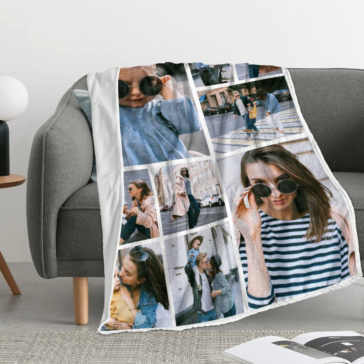 Custom Blanket with Photo， Funny Gifts for Boyfriend,Dad,Mom,Friends,New Year,Birthday