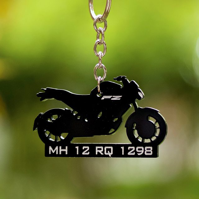 BIKE SHAPE NUMBER PLATE KEYCHAIN