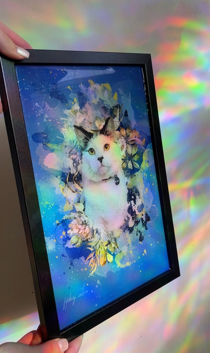 Glitter Embellished Print - Pet Oil Painting