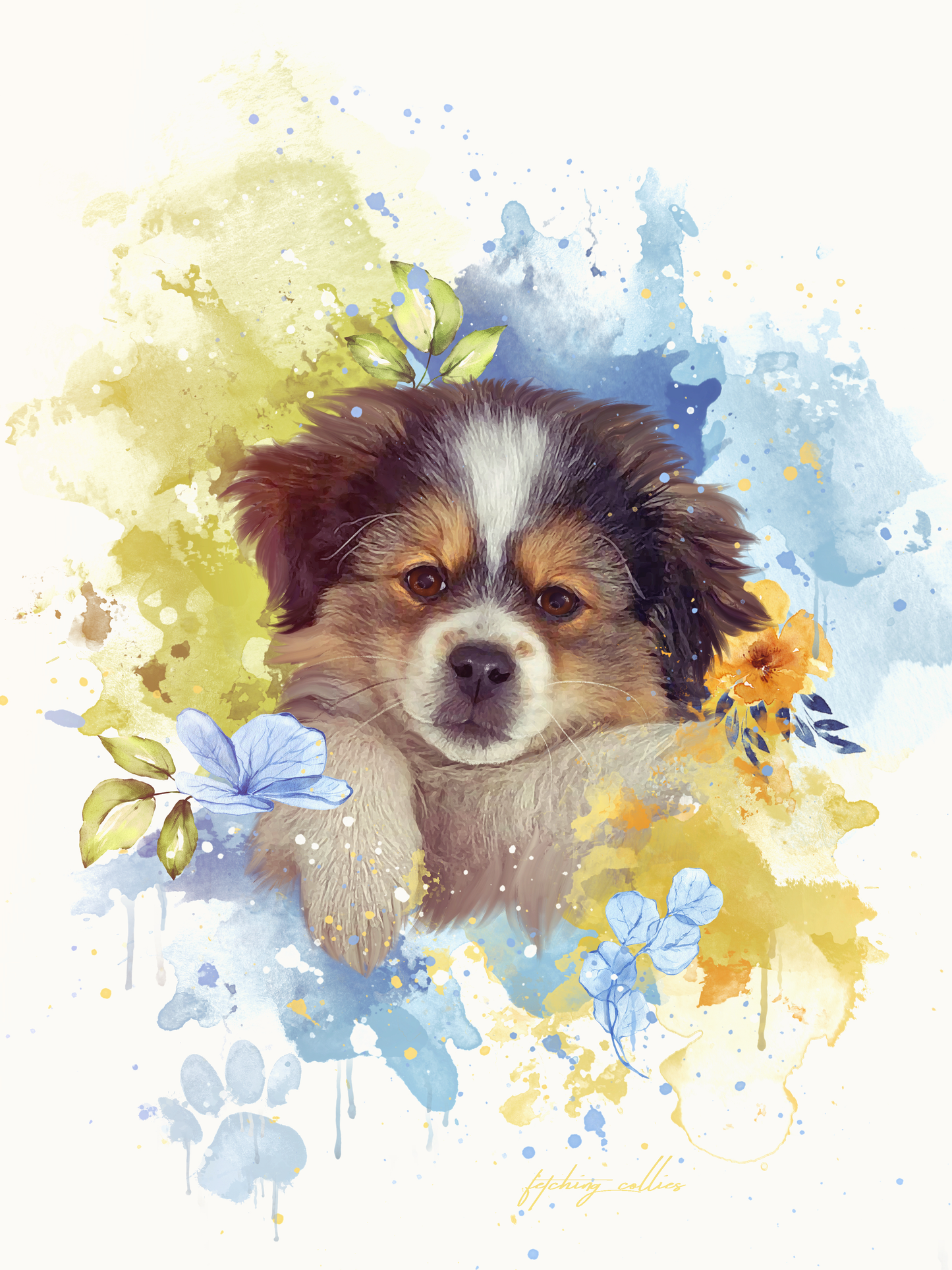 Custom Digital Portrait Pet Canvas