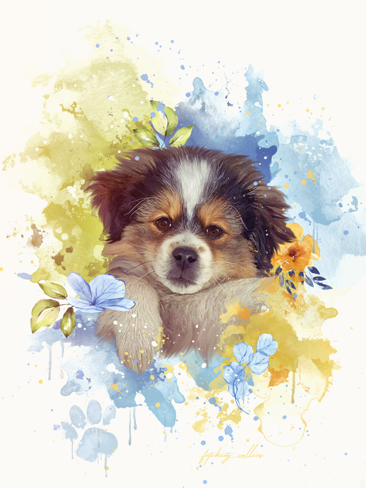 Custom Digital Portrait Pet Canvas