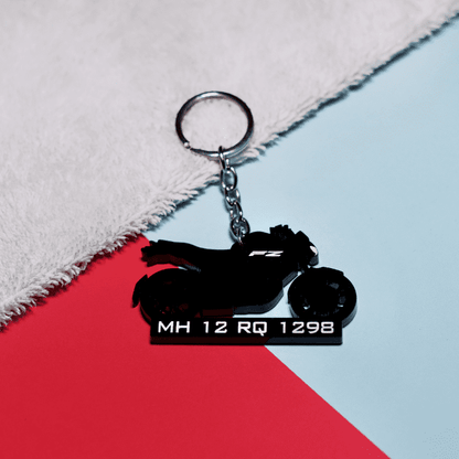 BIKE SHAPE NUMBER PLATE KEYCHAIN