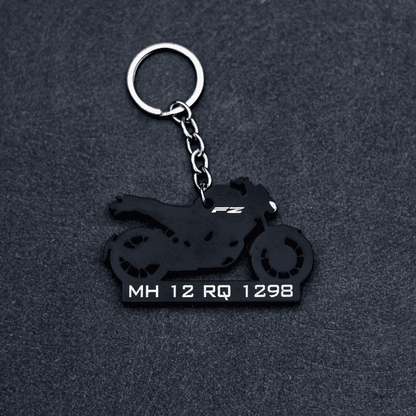 BIKE SHAPE NUMBER PLATE KEYCHAIN