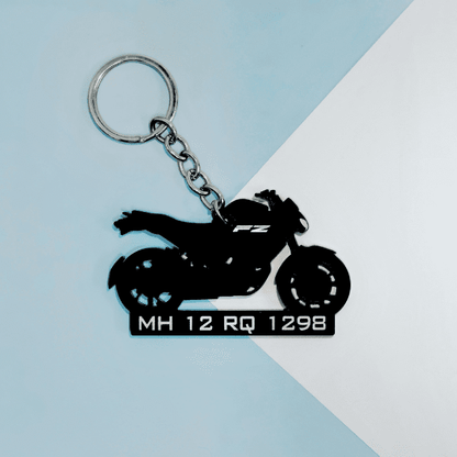 BIKE SHAPE NUMBER PLATE KEYCHAIN