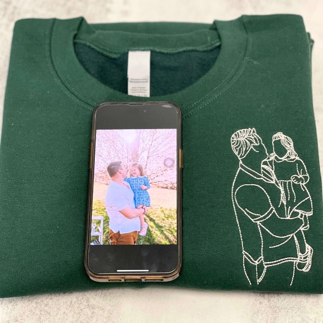 Personalized Sweatshirt with Outline Portrait Photo