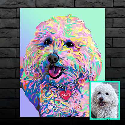 Custom Pet Portrait from Your Photo, Pop Art, Dog, Cat