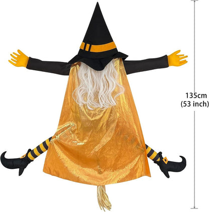 Witchy Decor . Halloween Decorations Outside, Halloween Outdoor Decor Flying Witch For Yard Decor, Porch Decor